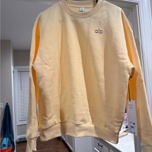 ALO Yoga Candlelight Yellow Crewneck Sweatshirt